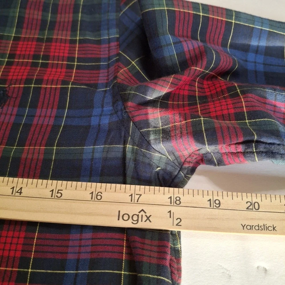 Ralph Lauren Junior's‎ Shirt Blue Red Plaid Button Down Large (14-16) Tartan